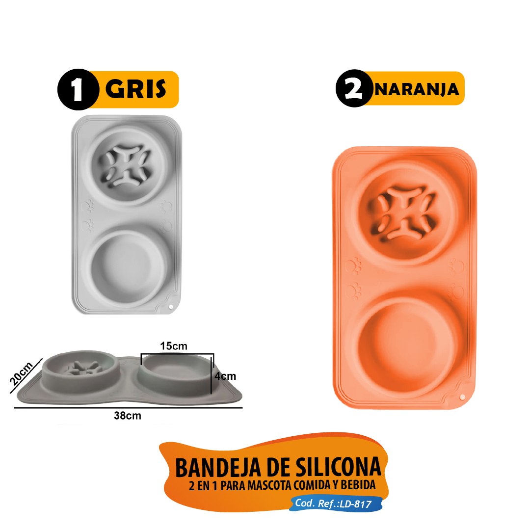 Bandeja de Silicona 2 en 1 para Mascota
